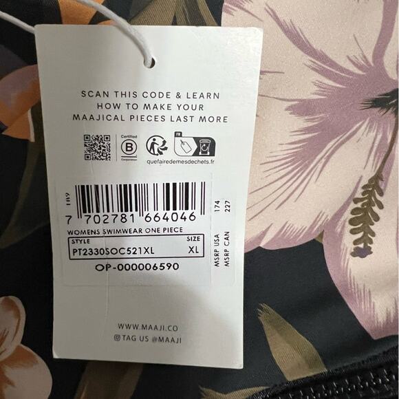 Maaji Floral Print Surf One Piece Long Sleeve Swimsuit - Picture 5 of 8